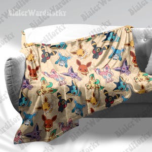 Chibi Fleece Blanket Evolution Blanket Cute Fleece Blanket Anime Blanket Gifts