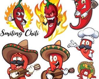 Chile picante SVG PNG Clipart Páginas individuales Imprimibles Sublimación digital Pegatina Vector