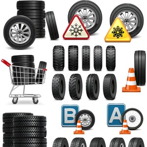 Tires SVG Clipart Single Pages Printable Digital Sublimation Sticker Vector