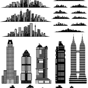 Cityscapes SVG Clipart Sheet Bundle Printable Digital - Etsy
