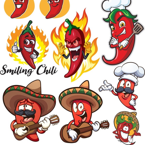 Chili Pepper SVG PNG Clipart Single Pages Printable Digital Sublimation Sticker Vector