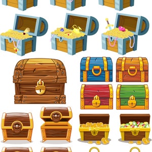 Treasure Chest SVG Clipart Single Pages Printable Digital - Etsy