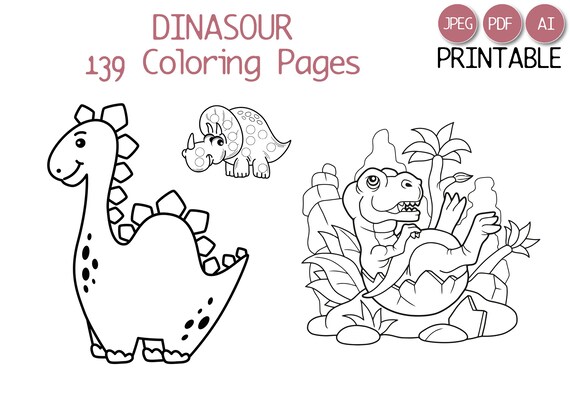 139 Dinasour Nursery Coloring Pages for Kids Printable - Etsy