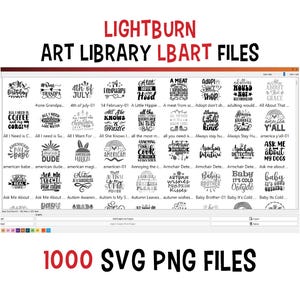 Lightburn Art Library LBART-bestanden | 1000 Quote Svg Png voor lasergraveren en Crafter-projecten.