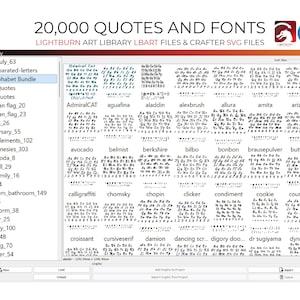 20K Crafter SVG & LBART Files: Quotes, Fonts, Laser Engrave Designs (Digital Download)