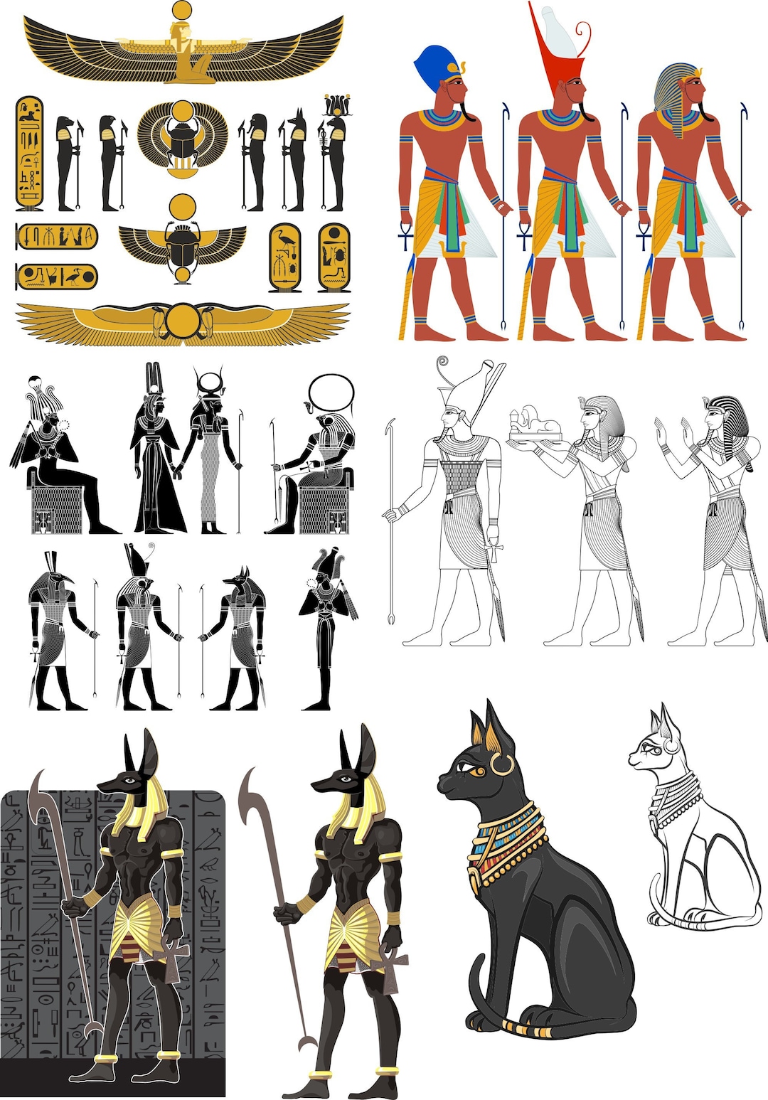 Egypt Set SVG Clipart Sheet Bundle Printable Digital - Etsy