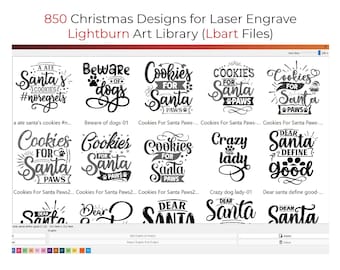 850 Christmas Quotes Lightburn Art Library LBART Svg Png Files for Laser Engrave Funny Quotes Wine Santa Dogs Pets