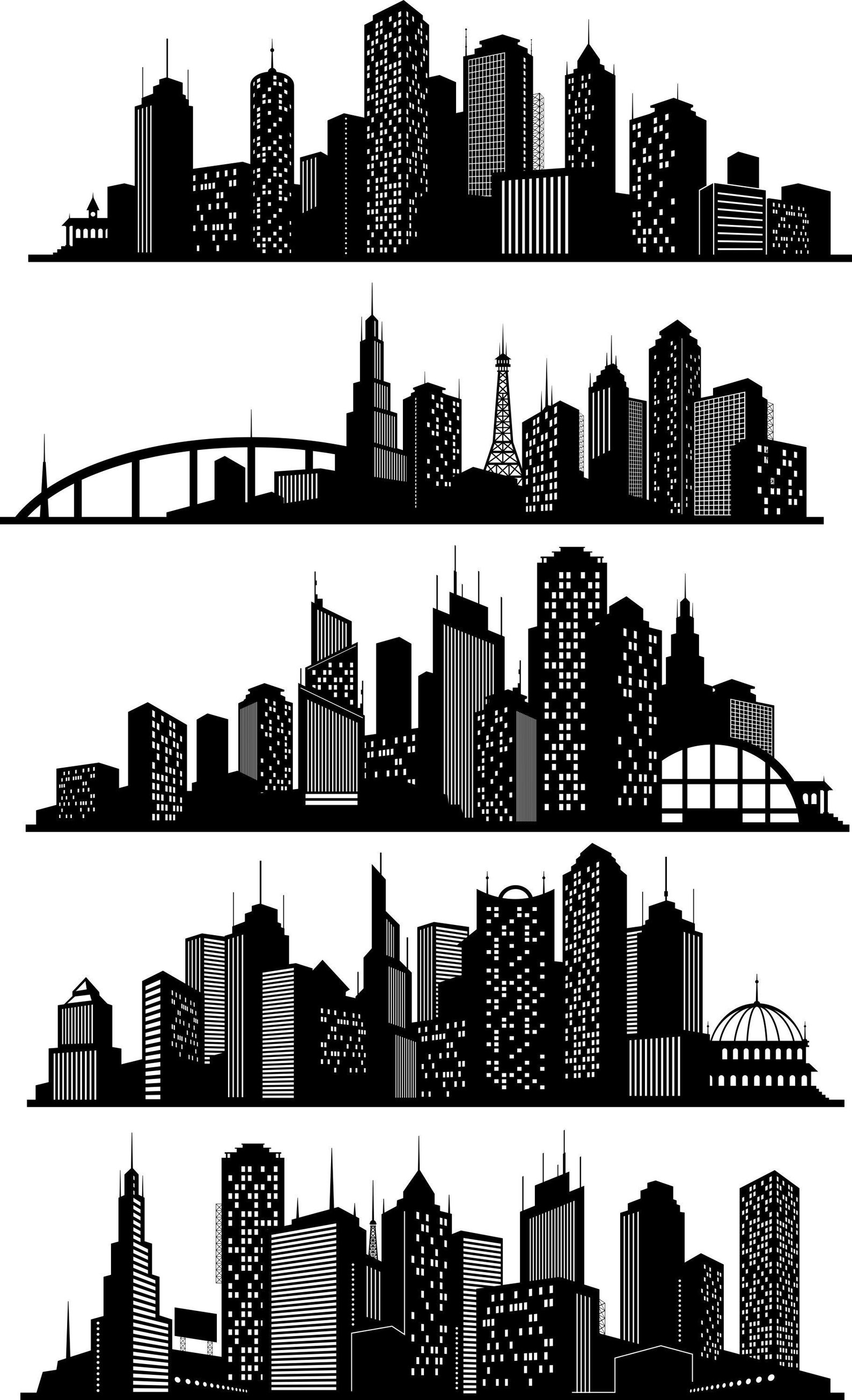 Cityscapes SVG Clipart Sheet Bundle Printable Digital - Etsy