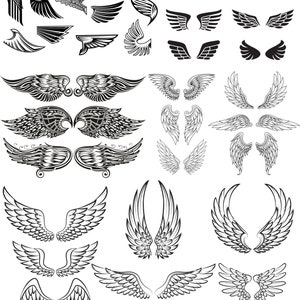 Angel Wings SVG Clipart Single Pages Printable Digital - Etsy