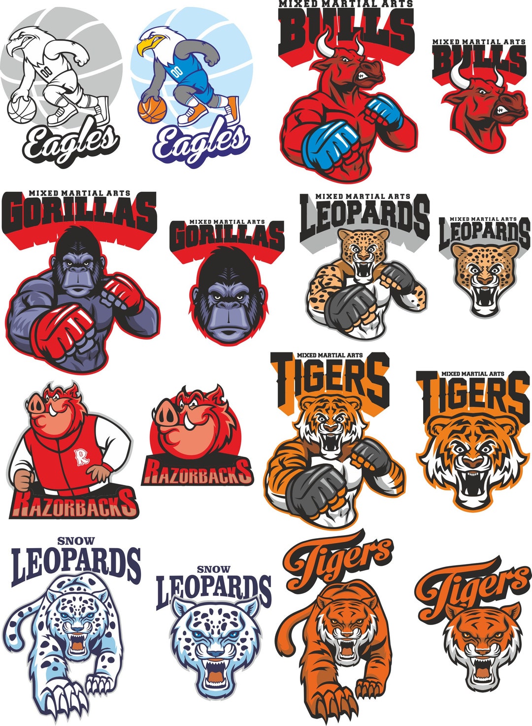 Animal Emblems SVG Clipart Sheet Bundle Printable Digital - Etsy
