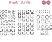 88 Svg Png Wreath Bundle for Cutting Machines Digital Clipart File Sublimation Scalable Monogram Die Cut Sticker