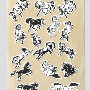 12 Page Horse Sticker PNG Sheet Printable Kids Room Wall Decor - Etsy
