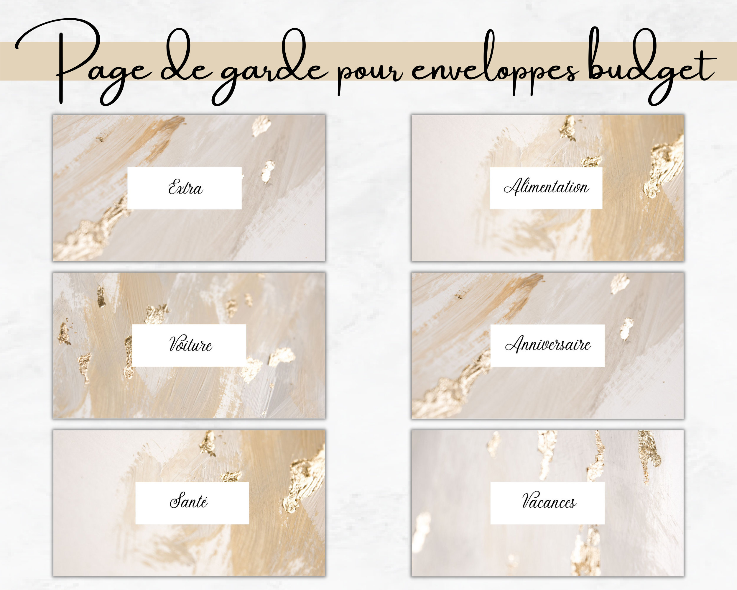 Pages de garde pour enveloppes budget A6 - Imprimables - téléchargement