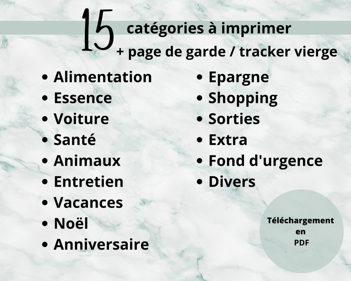 Page De Garde Planner Pages de garde tracker pour enveloppes budget A6 Imprimable