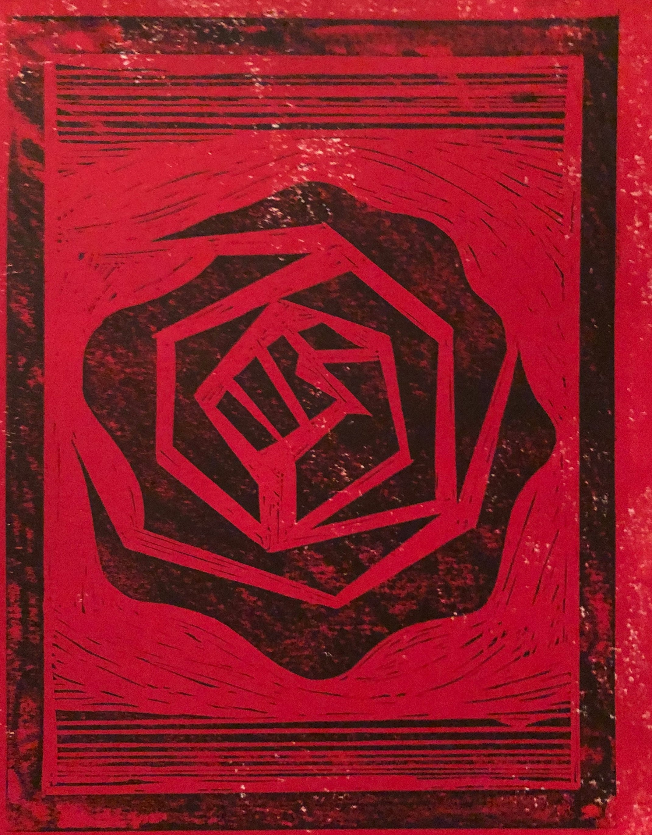 Socialist Rose Symbol Print Etsy