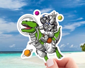 Dinosaur Space Sticker | Laptop Sticker | Water Bottle Sticker | Journal Sticker | Vinyl Sticker | Funny Sticker | Meme Sticker