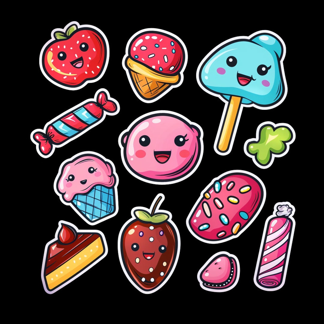 Kawaii Cute Cartoon Sticker Pack, Meme Bumper Sticker, Cute Decal ...