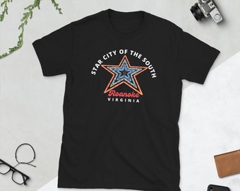 Roanoke, VA Star Camiseta unisex de manga corta