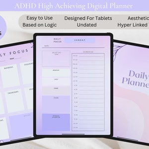 2023 ADHD Digital Planner designed for GoodNotes, Notability on iPad and Android. University/ College Undated Planner. Includes Hyperlinks!