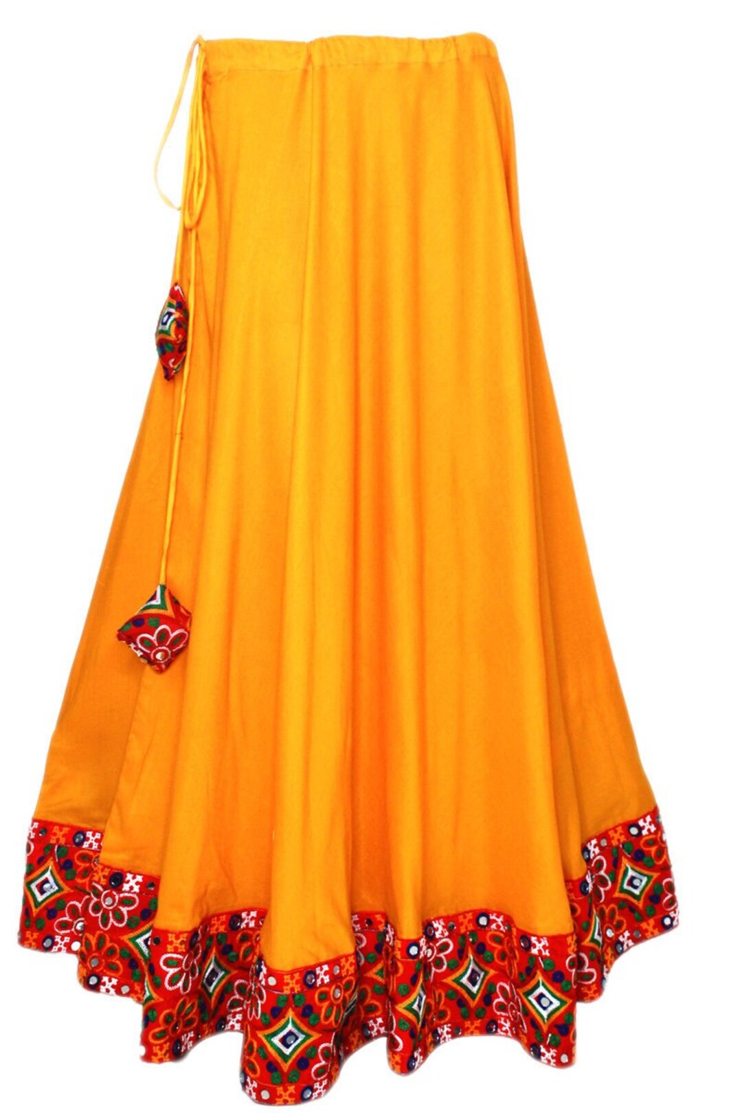 Skirt in Mustard Yellow with Front Button Row main image 0