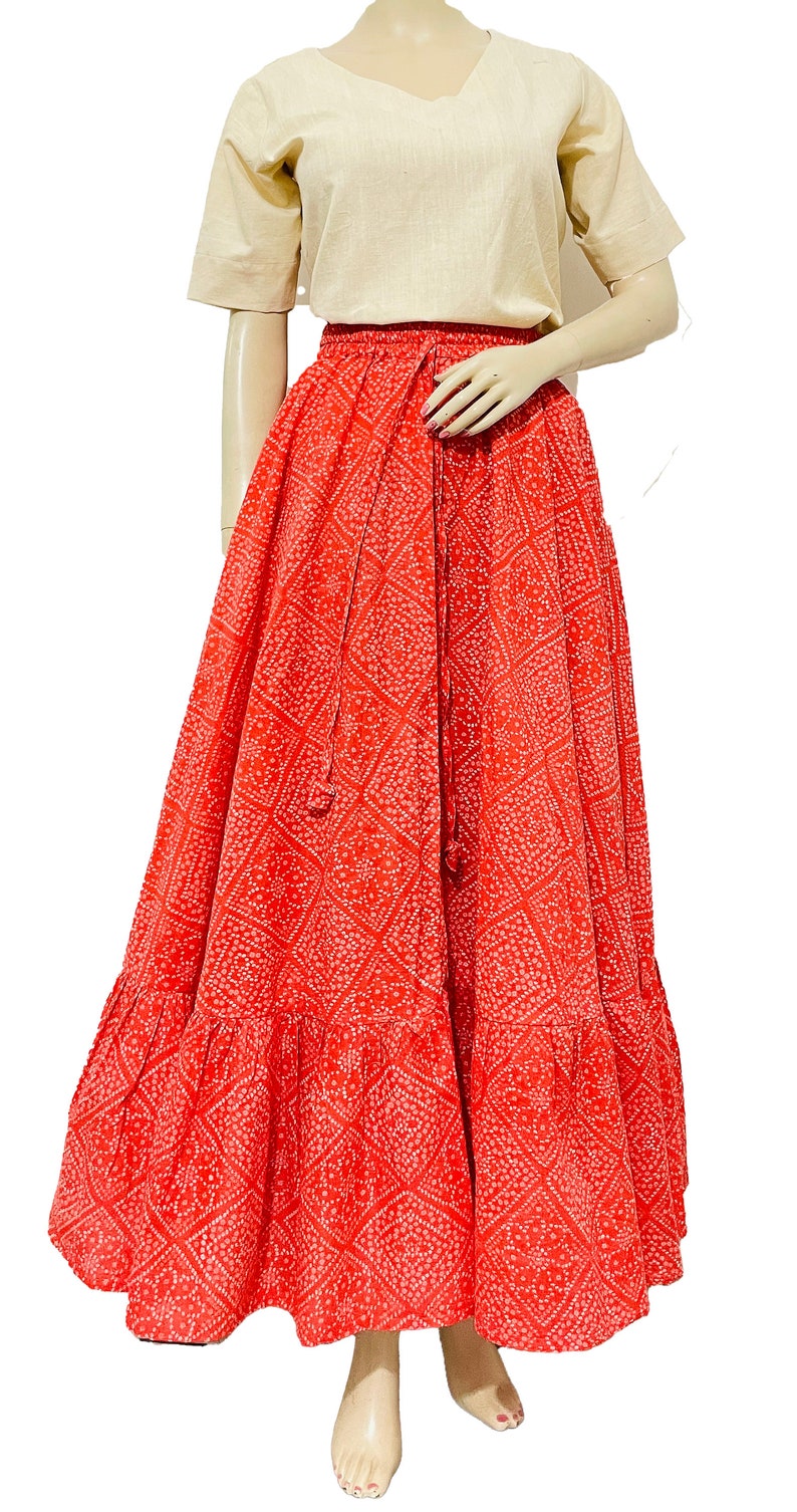 Pure Cotton Skirt, Olive Green Color Skirt, Boho Flared Skirt, Indian