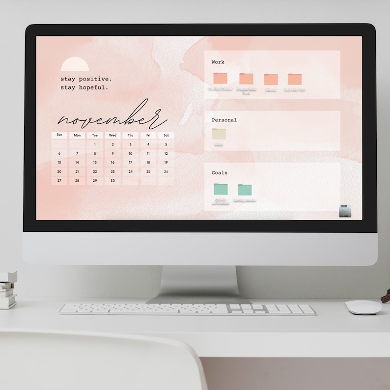 DESKTOP CALENDAR 2023 Desktop Wallpaper Organizers Folder Etsy