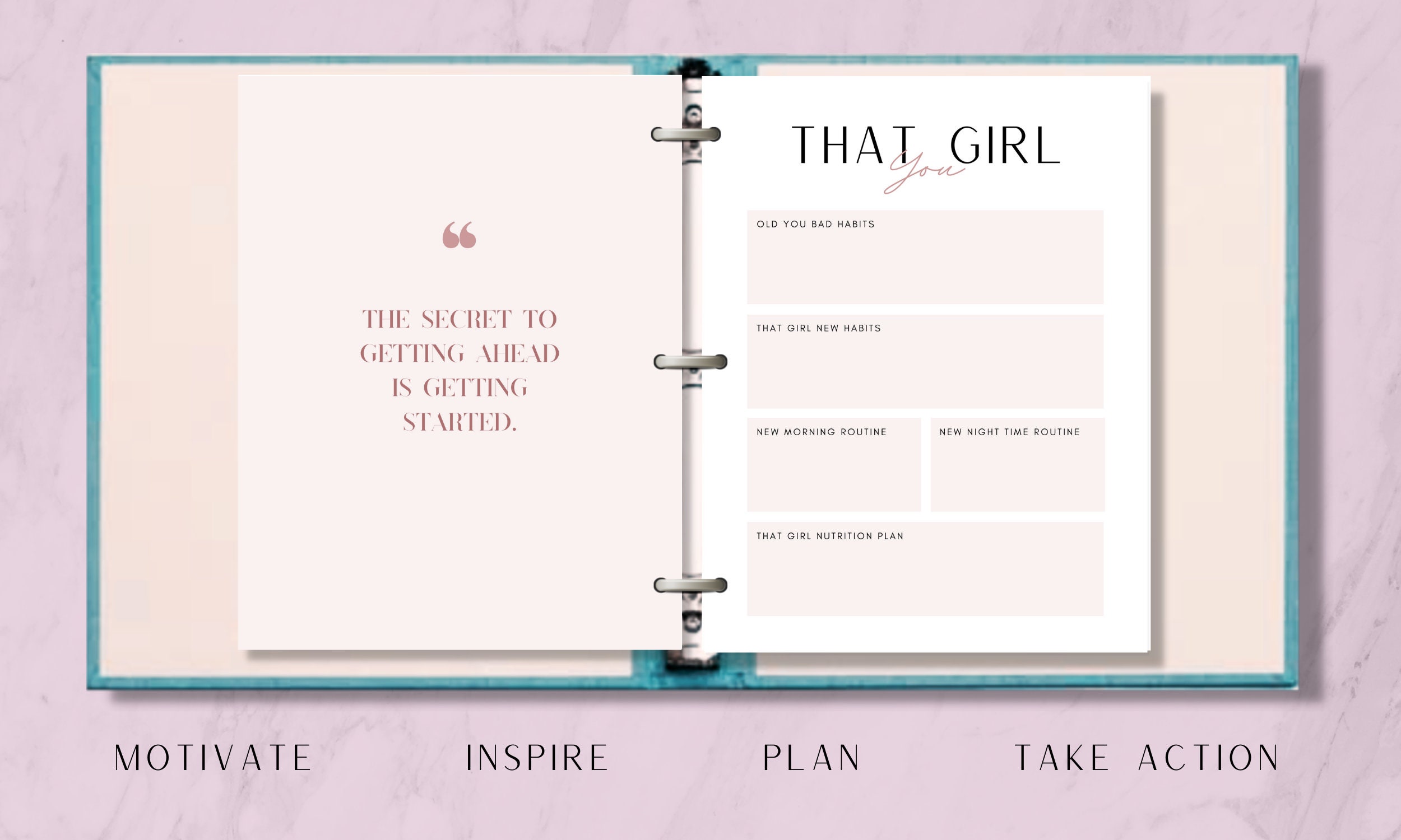 THAT GIRL JOURNAL, Digital Planner, That Girl Routine, That Girl Aesthetic,  Manifest Journal, That Girl Goal Tracker 