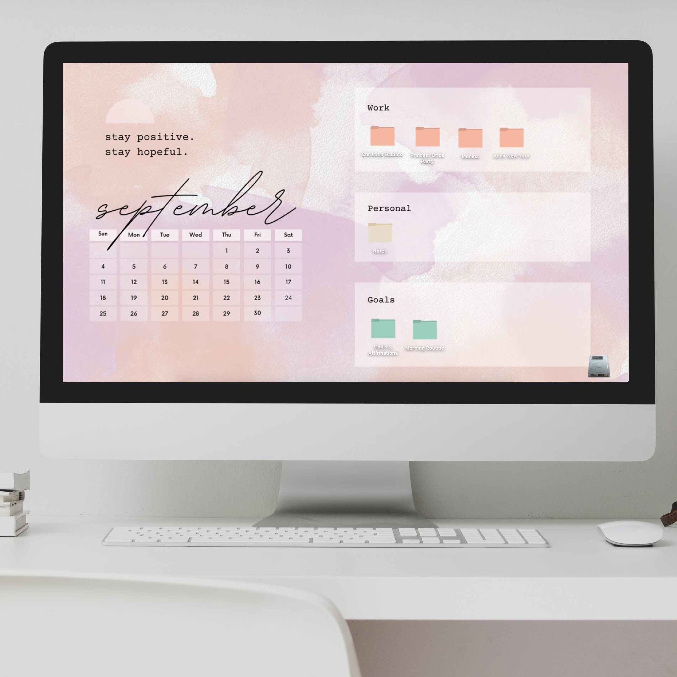 DESKTOP CALENDAR 2023 Desktop Wallpaper Organizers Folder Etsy