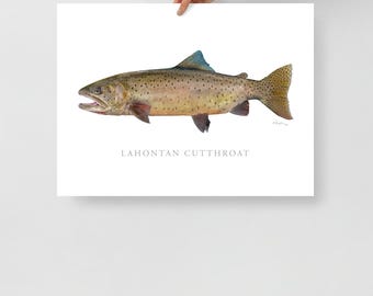 Lahontan Cutthroat Trout Print, Fly Fishing, Angling Art, Nature Art, Fine Art Print, Fish Art, Gamefish picture