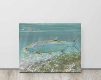 Tarpon Painting, Tarpon Canvas Print, 20" X 16" Gallery Wrapped Canvas , Fish Art, Florida Fishing