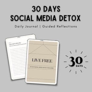 Social Media detox Challenge, Delete Social Media 30 Days, Journal Prompts image 1