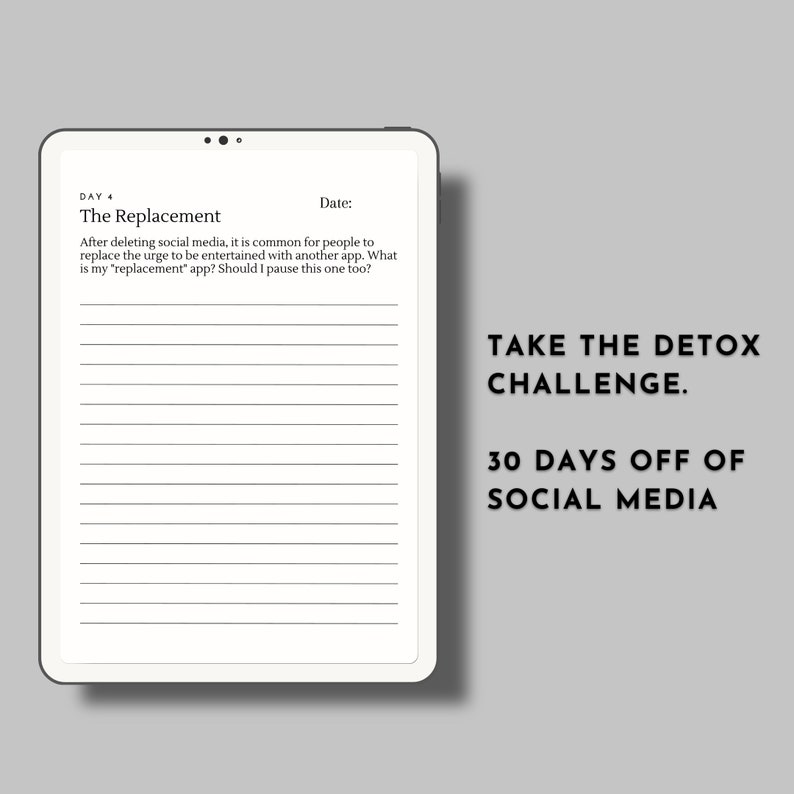 Social Media detox Challenge, Delete Social Media 30 Days, Journal Prompts image 2