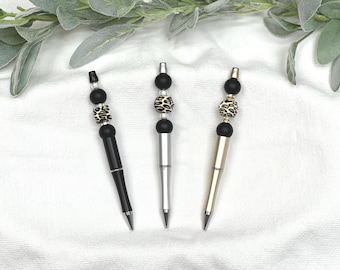 Leopard print beaded pens