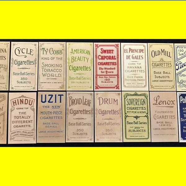 T206 Rare Backs Cigarette Tobacco All 16 Card Rare Backs Reprint Novelty 16 Card Honus Wagner 1909-1911