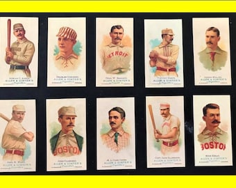 1887 Allen & Ginter World Champion Vintage Baseball Novelty 10-Card Reprint + 1 Honus Wagner T206 Reprint (11 cards total)