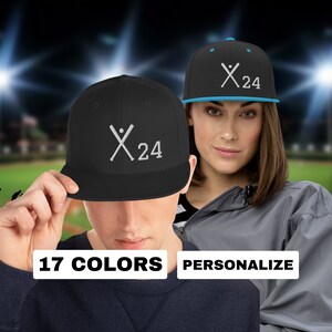 Baseball Snapback-Hut | Baseball Geschenk | Baseball Mom Hut | Baseball Dad Hat | Baseballspieler | Personalisieren | bestickt | Druckknopf