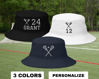 Lacrosse Bucket Hat | Personalize | Customizable | Lacrosse gift | Lacrosse jersey hat | Lacrosse player | Embroidered | bucket hat