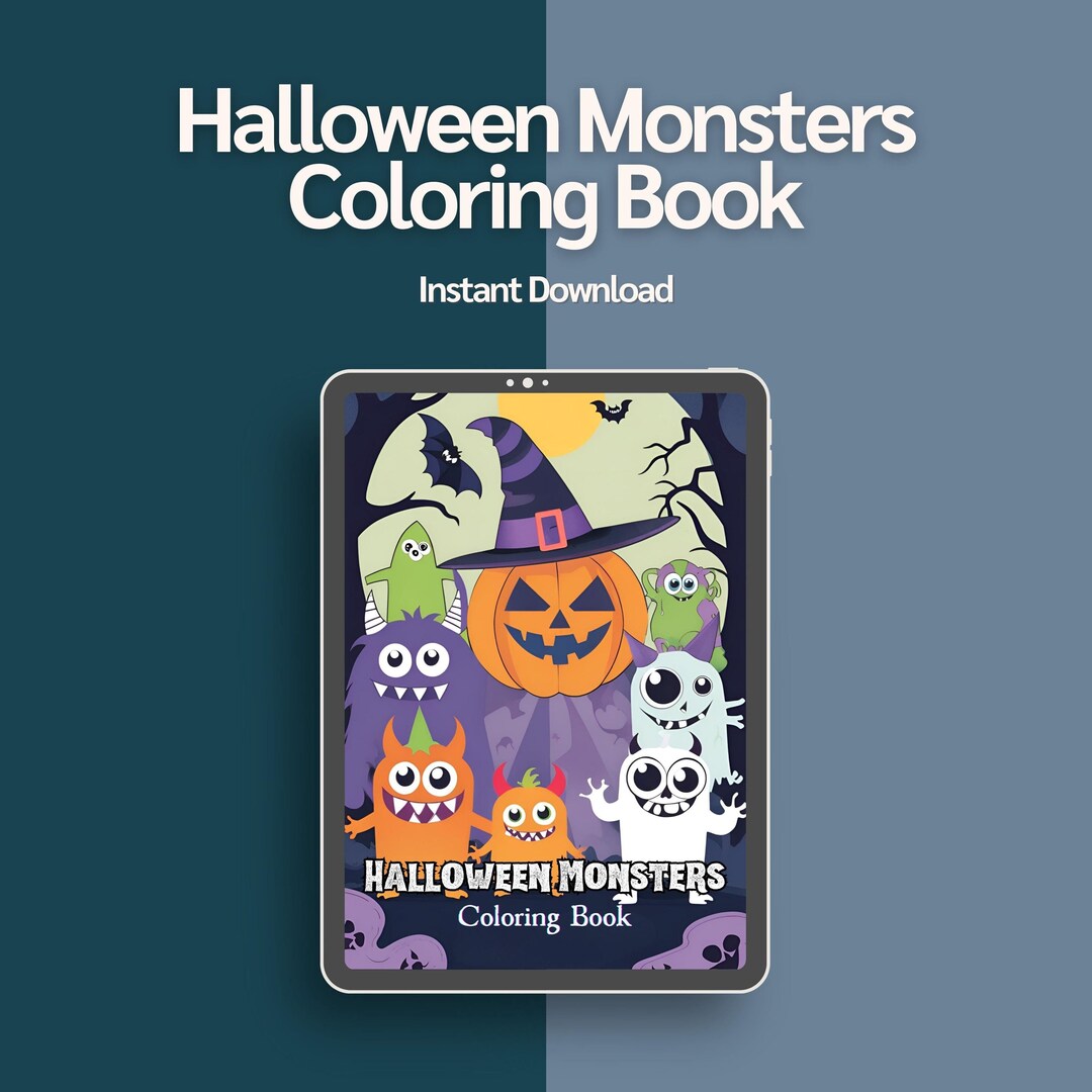 Monsters Galore: Halloween Kids Coloring Pages Instant Download - Etsy