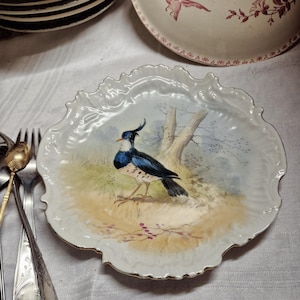 Decorative plate hand painted decor French Limoges porcelain