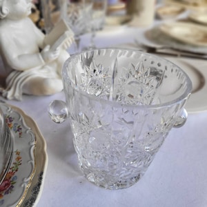 Antique crystal ice bucket