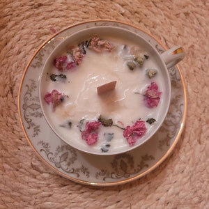 french ecologic candel in french porcelain coffee cup