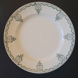 Set of 4 French antique ironstone dessert plates / set of 4 terre de feu dessert plates 1910 from the French manufacturer Labrut Frères