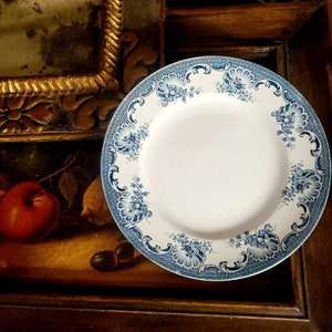 1900s French ironstone dinner plate - Antique Made in France by St Amand ~ Model &quot;La Vallière&quot; by Saint-Amand