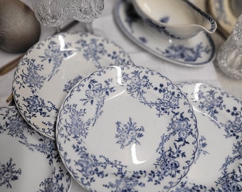 19th' 2 antique french ironstone dinner plates