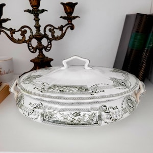 Very elegant French ironstone dish/ Very elegant vegetable French iron earth early 20th century Saint Amand and Hammage