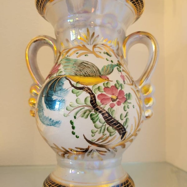 Très original vase porcelaine belge vintage Becquet