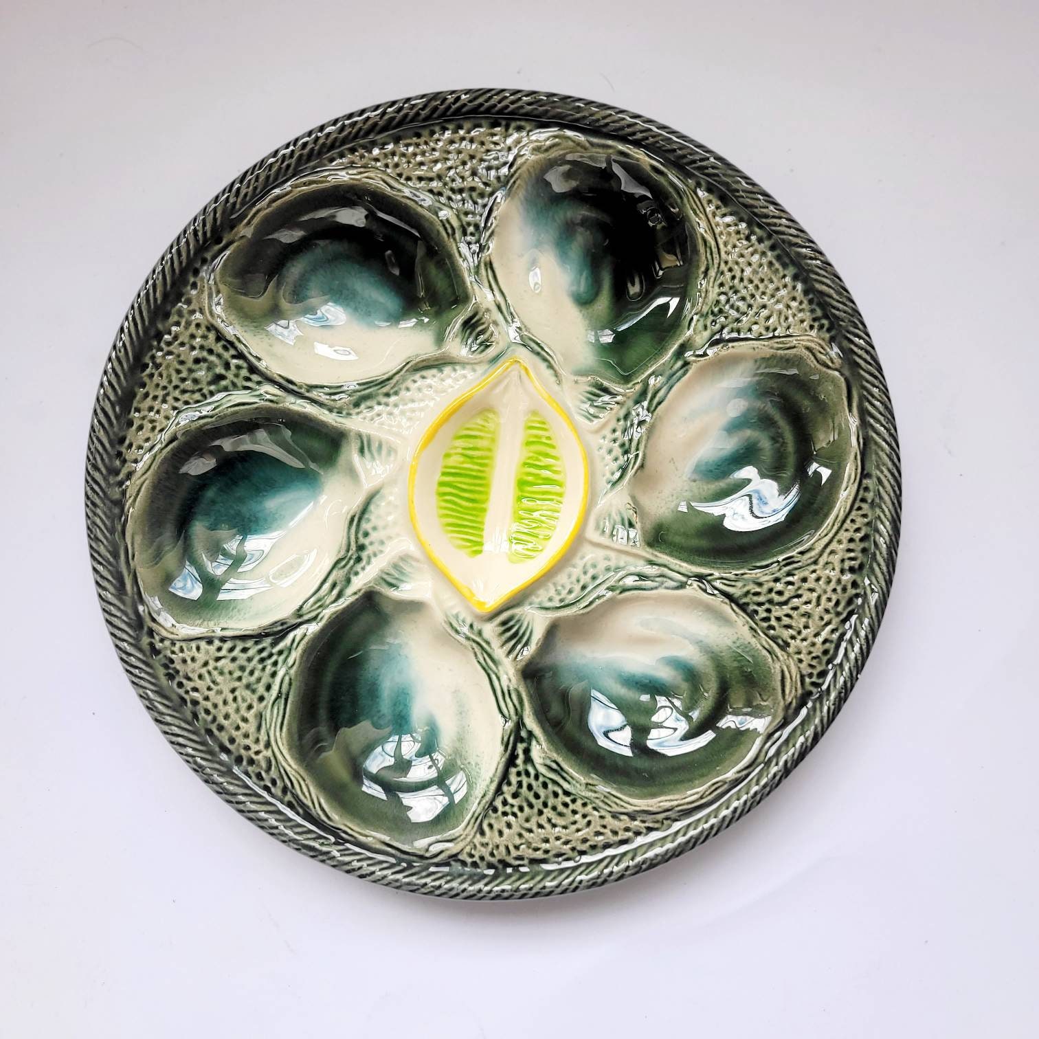 1930 Exceptional Oysters Plate Oyster Plate St Clement Trompe - Etsy
