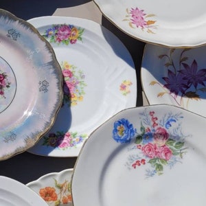 2 adorable French porcelain dessert plates with varied and assorted designs of your choice