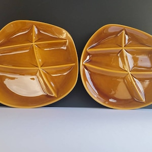 2 breathtaking vintage French flat 2 breathtaking Plates vintage French from the 50s/60s painted and glazed earthenware from Salins