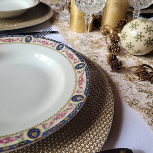 5 old French dinner plates from Limoges/ 5 antique French dinner plates/